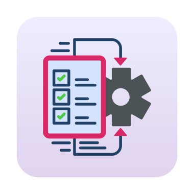 Çalışma akışı simgesi tasarımı, vektör illüstrasyonu                            