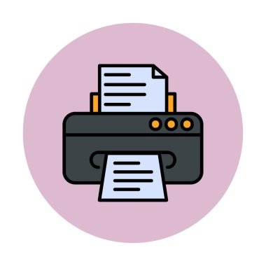 yazıcı simgesi web basit illüstrasyon