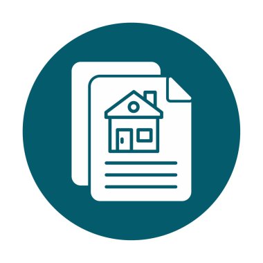 Kağıtların ve ev simgesinin vektör çizimi. İnşaat Sözleşmesi                         