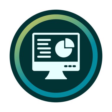 Çevrimiçi Pie Grafik ikonu vektör illüstrasyonu