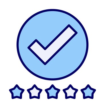 işaretleme işareti ve beş yıldız simgesi, vektör illüstrasyonu