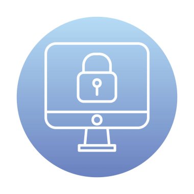 Beyaz arkaplanda asma kilit vektör çizimi