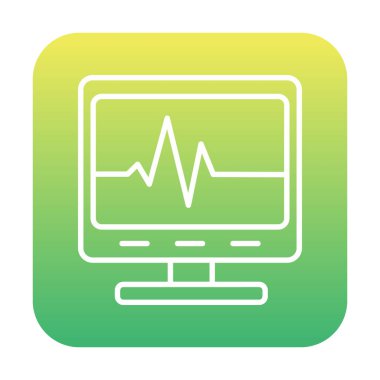 Ecg Okuma simgesi, vektör illüstrasyonu  
