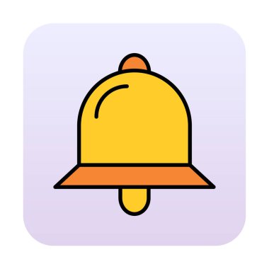 Basit Bildirim Zili simgesi, vektör illüstrasyonu