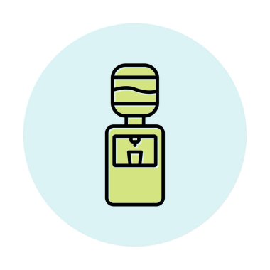 Basit Su Soğutucu simgesi, vektör illüstrasyonu