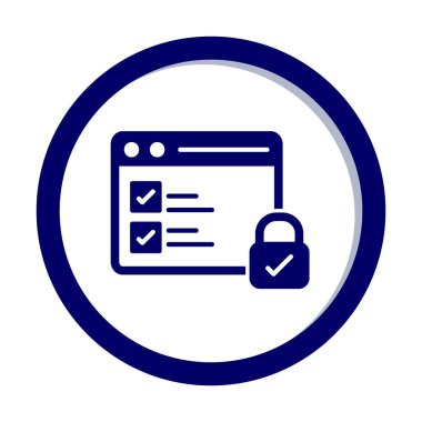 Basit güvenli veri simgesi, vektör illüstrasyonu