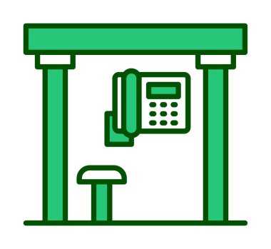 Basit Telefon Simgesi, vektör illüstrasyonu