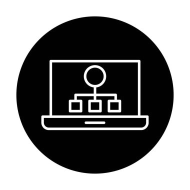 Basit Laptop Ekran simgesi, vektör illüstrasyonu