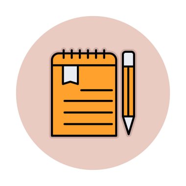 not defteri simgesi soyut arkaplan vektöründe izole edildi