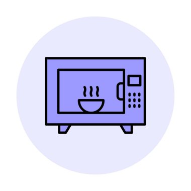 mikrodalga fırın ağı basit simge illüstrasyonu