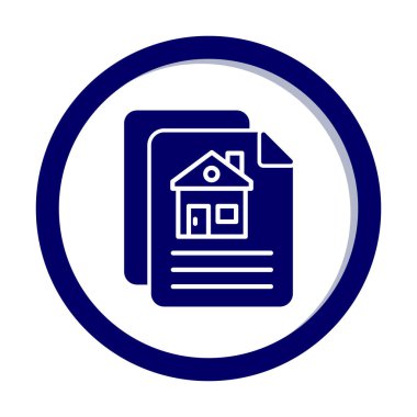 Kağıtların ve ev simgesinin vektör çizimi. İnşaat Sözleşmesi                         