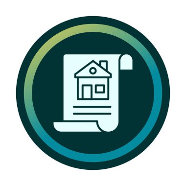 Ev Belgesi ikonu vektör illüstrasyonu                          