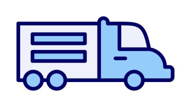 Web ve mobil uygulama tasarımınız için kamyon simgesi vektörü, dağıtım kamyonu logosu konsepti