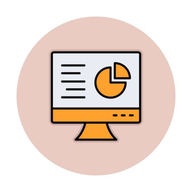 Çevrimiçi Pie Grafik ikonu vektör illüstrasyonu