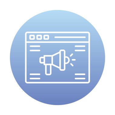 Çevrimiçi Reklam simgesi, vektör illüstrasyonu        