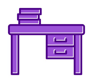 Çalışma masası simgesi, vektör illüstrasyonu basit tasarım