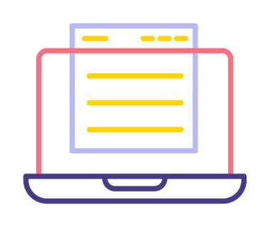 Basit web sitesi arayüzü simgesi, vektör illüstrasyonu