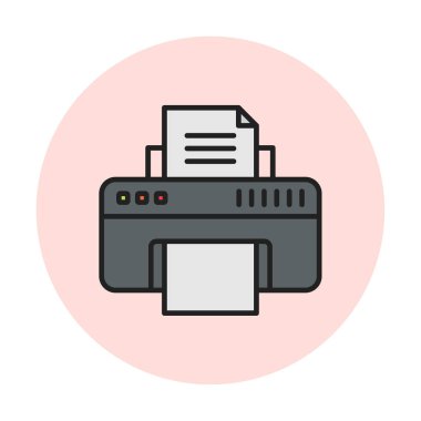 yazıcı simgesi web basit illüstrasyon