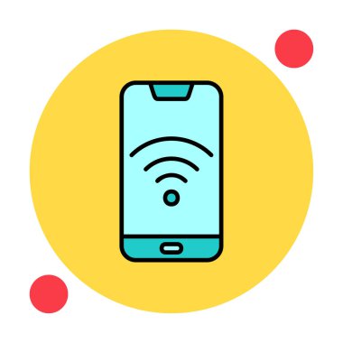 Akıllı telefon kablosuz interneti. Web simgesi basit illüstrasyon