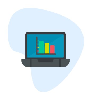 Çevrimiçi Bar Grafik simgesi vektör illüstrasyonu