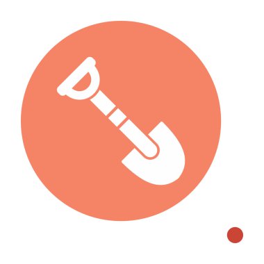 Bahçe küreği ikonu. Kürek karikatür simgesinin vektör çizimi                 