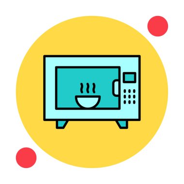 mikrodalga fırın ağı basit simge illüstrasyonu