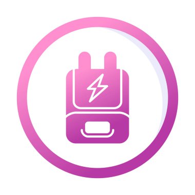 Adaptör simgesi. özet güç dolgu vektör rengi düz izole 