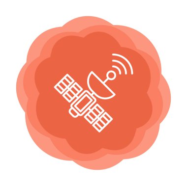 Uydu Simgesi, vektör illüstrasyonu