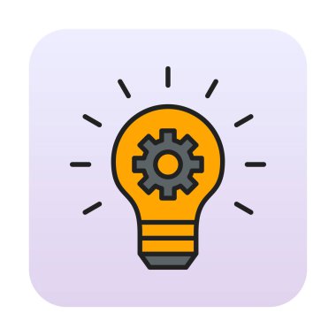 Fikir ampul ikonu vektör illüstrasyonu             