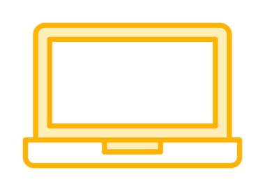 dizüstü bilgisayar simgesi, vektör illüstrasyonu basit tasarım 