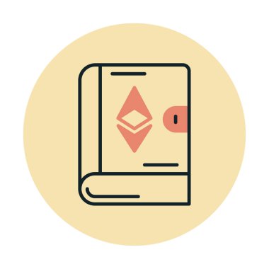 Kitap simgesi, vektör illüstrasyonunda ruhani işaret