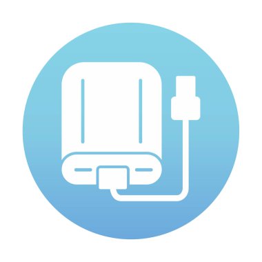 harici sabit disk simgesi, vektör illüstrasyonu basit tasarım