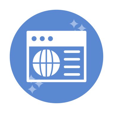 Basit web sitesi arayüzü simgesi, vektör illüstrasyonu