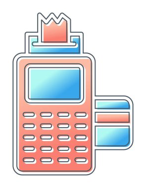 Kart okuyucu ve banka kartı, vektör illüstrasyonu