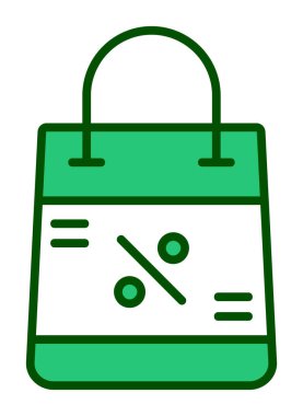 İndirim ve alışveriş çantası vektör çizgisi simgesi, satış konsepti                       