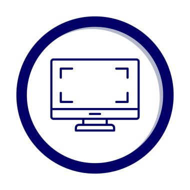 bilgisayar izleme simgesi, vektör illüstrasyonu basit tasarım