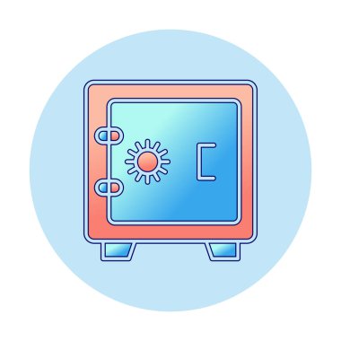 Güvenli simge, loker işareti, vektör illüstrasyonu