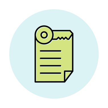 Basit not defteri simgesi, vektör illüstrasyonu