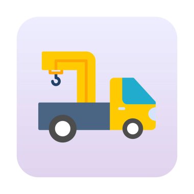 Turna Kamyonu Simgesi, Renkli Vektör İllüstrasyonu