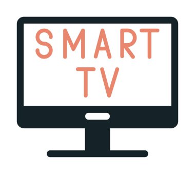 Basit Akıllı TV simgesi, vektör illüstrasyonu