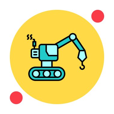 Yapı vinç simgesi, vektör illüstrasyon tasarımı