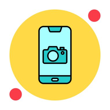 Akıllı telefon kamera simgesi, vektör illüstrasyonu 