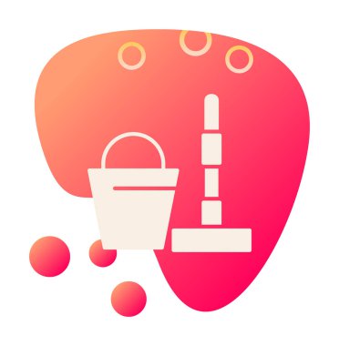 kova ve paspas simgeleri vektör illüstrasyonuName