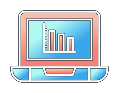Çevrimiçi Bar Grafik simgesi vektör illüstrasyonu