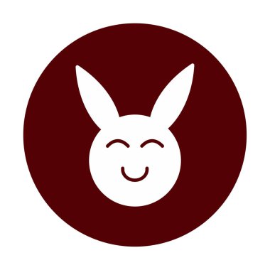 Şirin gülümseyen tavşan ikonu, vektör çizimi 