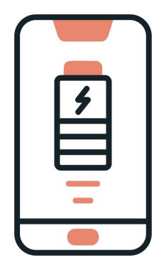 Basit Kablosuz Şarj simgesi, vektör illüstrasyonu