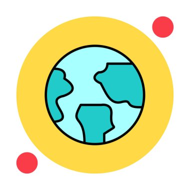 Dünya küresel ikonunun vektör illüstrasyonu