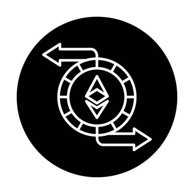 Ethereum Exchange web simgesi, vektör illüstrasyonu. ethereum işareti, kripto para birimi resmi