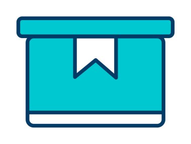 Teslimat kutusu simgesi, vektör illüstrasyonu basit tasarım