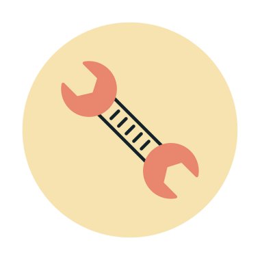 İngiliz anahtarı vektör simgesi, düz biçimli modern iş onarım araçları